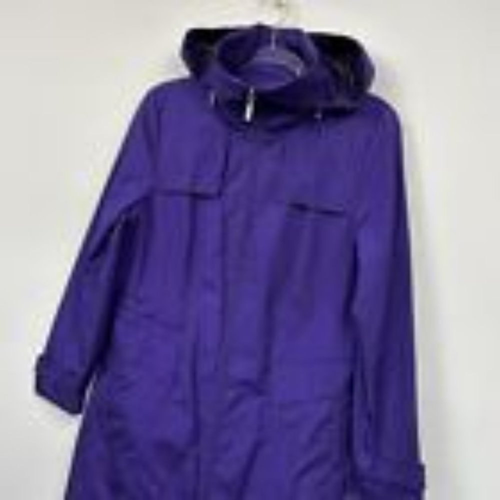 Cole Haan Purple Rain Jacket Womens Size Medium Hooded Packable Coat